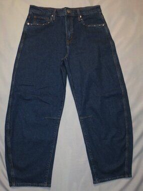 GAP womens JEANS blue BARREL high waist DENIM pants SIZE 8